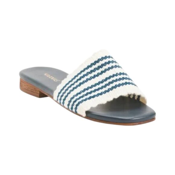 KAANAS Shoes - KAANAS Navy Handwoven Slide Sandals